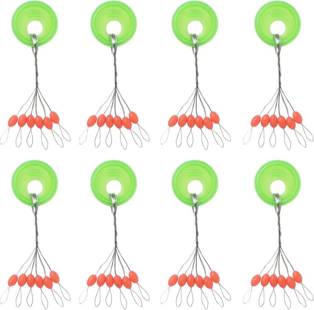 600/800 Pcs Fishing Rubber Bobber Beads Stopper, 6/8 in 1 Black/White/Red Float Stops Oval, Column for Rigging Float Positioning, Size S M L