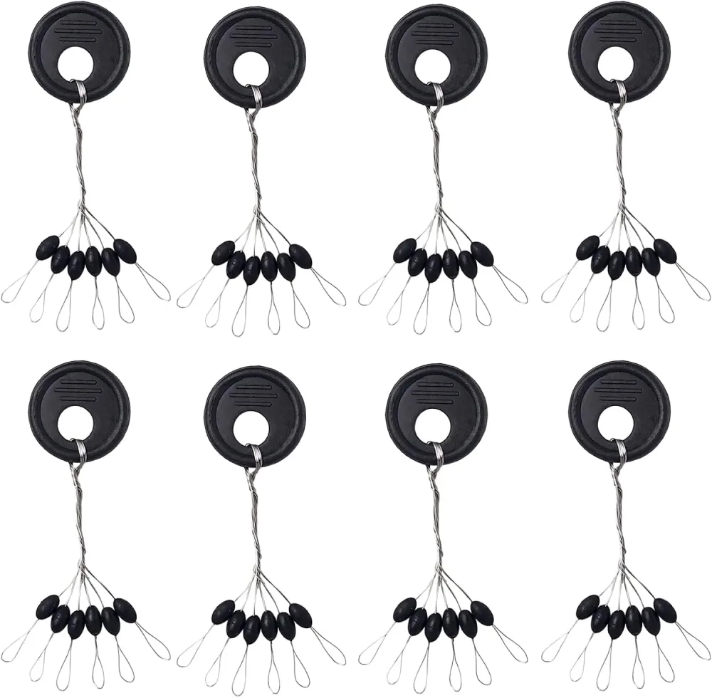 Vissen Rubber Bobber Bead Stoppers, Float Sinker Stopt Vorm voor Vislijn (kleur: Zwart