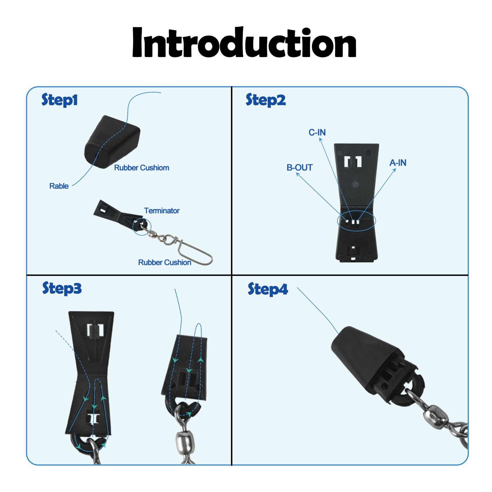 10PCS Downrigger Cable Terminator Kit, Fast & Reliable, No Special Tools Required, Ideal for Both Salt and Freshwater