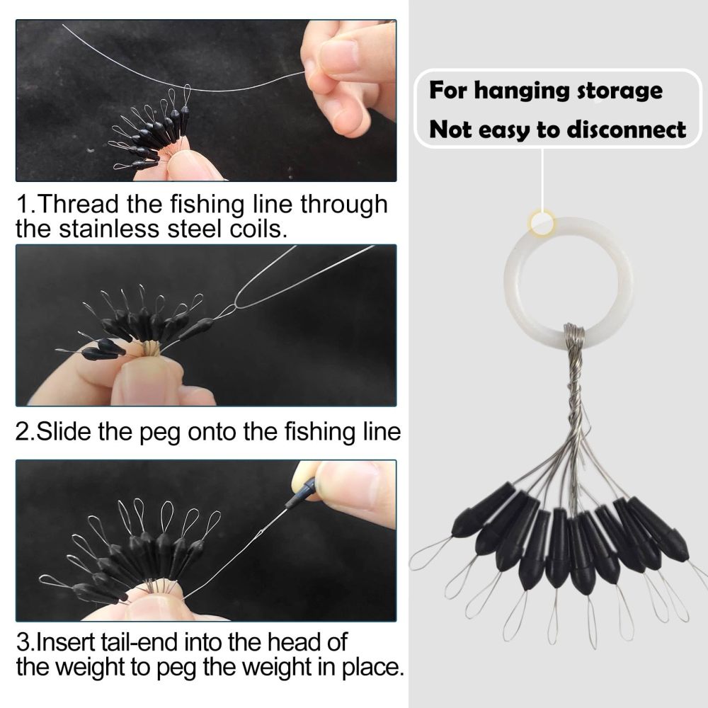 Weight Pegs for Tungsten or Lead Worm/Flipping Weights, Make Weights Stay in Place When Skipping, Punching and Casting Your rigs, Comes in S or L (10 Pack = 100 Pegs)