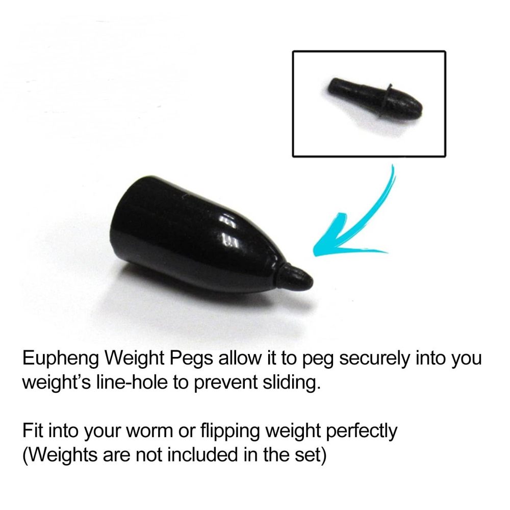 Weight Pegs for Tungsten or Lead Worm/Flipping Weights, Make Weights Stay in Place When Skipping, Punching and Casting Your rigs, Comes in S or L (10 Pack = 100 Pegs)