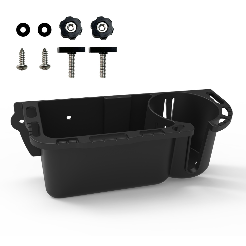 Boat Caddy Organizer, Multifunctional Boat Storage Organizer with Drainage, Drill or T-Bolt 2 Ways Installation for Marine, Kayak, Jon Boat, Bass Boat, Fishing Tool Holder