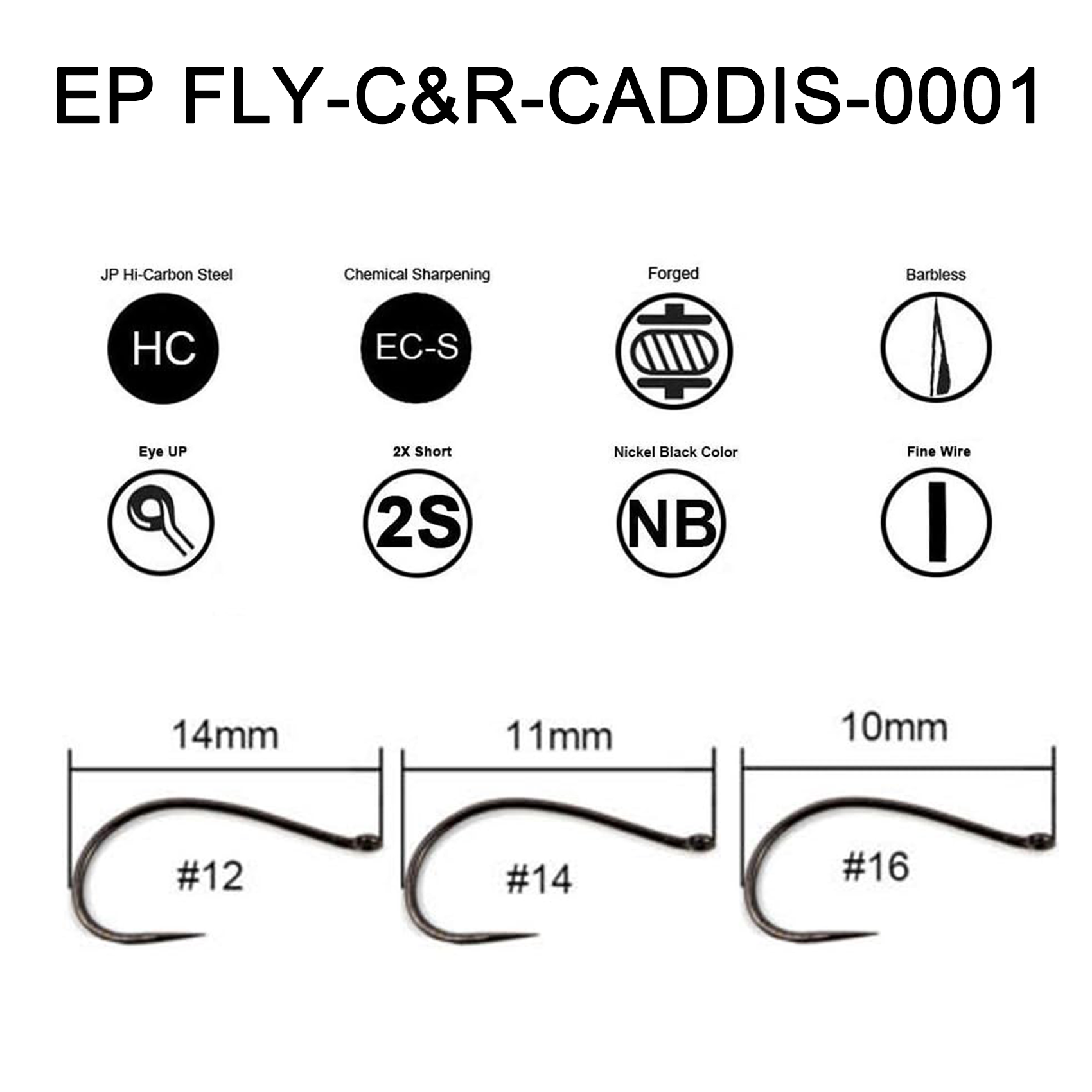 Fly Fishing Hooks 100pc Pack Barbless Catch & Release Dry Wet Nymph Shrimp&Pupa, Streamer, Caddis, Jig, Scud Flies Fishing Hooks