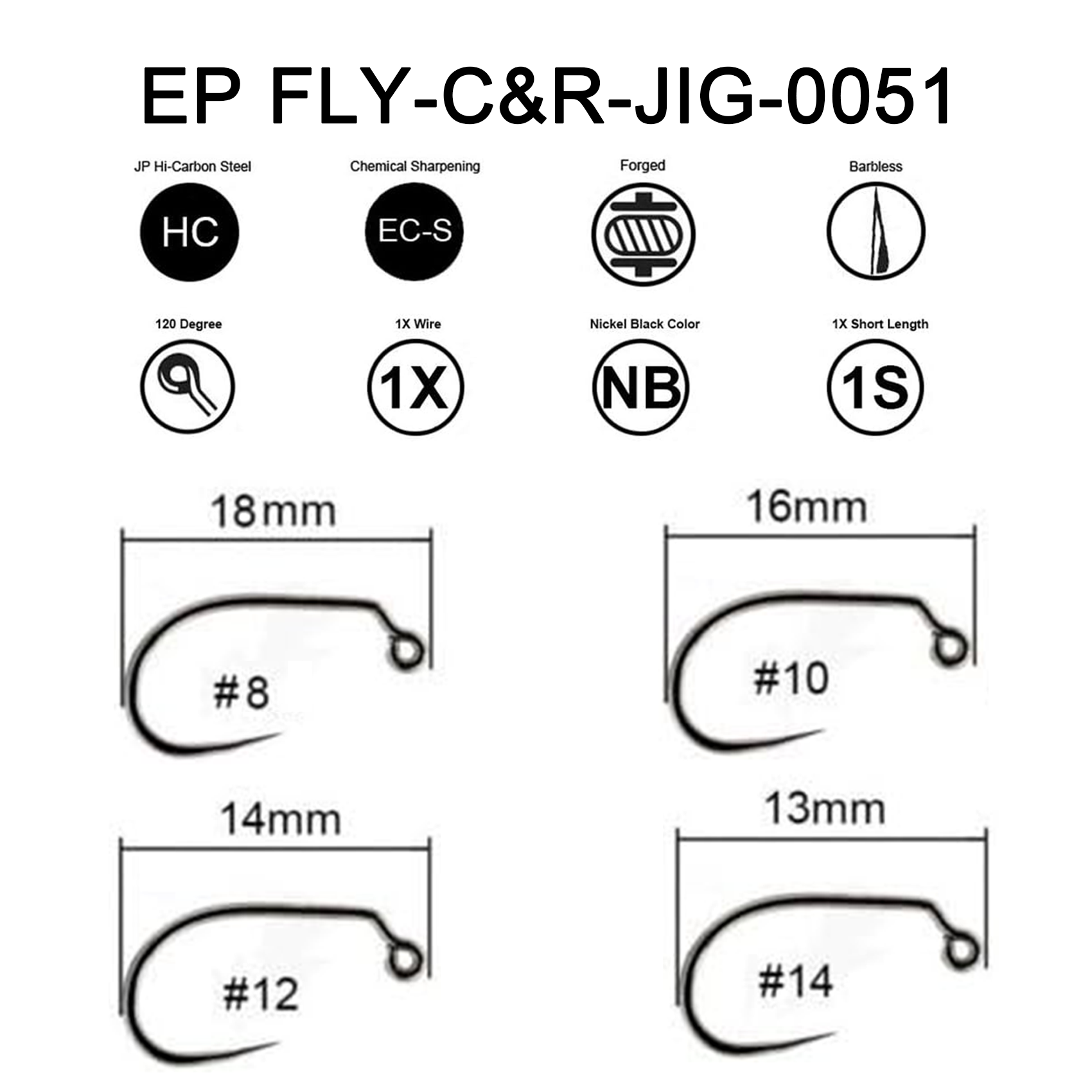 Fly Fishing Hooks 100pc Pack Barbless Catch & Release Dry Wet Nymph Shrimp&Pupa, Streamer, Caddis, Jig, Scud Flies Fishing Hooks