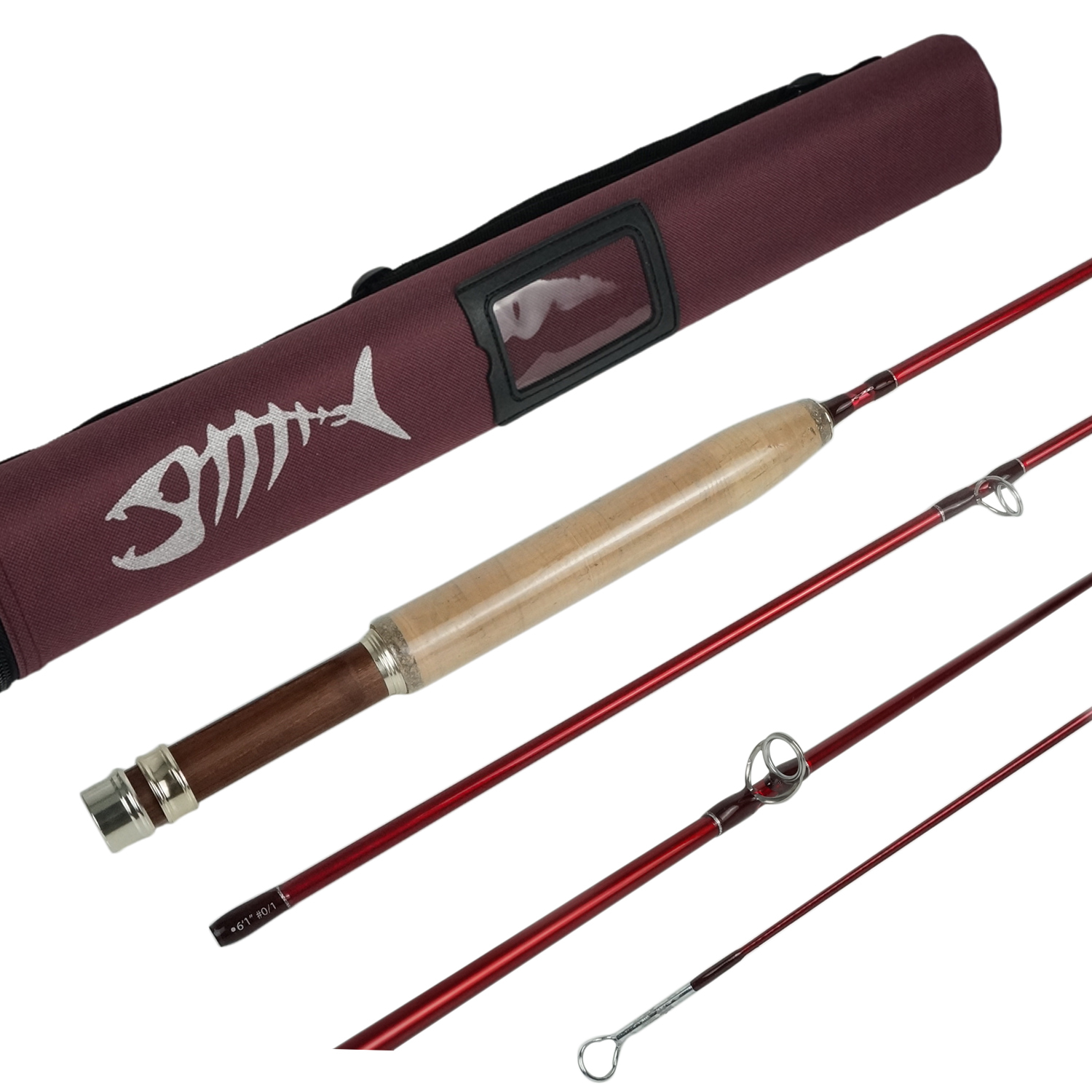 Aventik Whisperer Fly Fishing Rod 4 Pieces, 6FT 0/1/2/3wt, 7FT 3/4wt, 24T Corbon Fiber Fast Action Super Compact Freshwater Ultra Light Fly Rod with Cordura Rod Tube