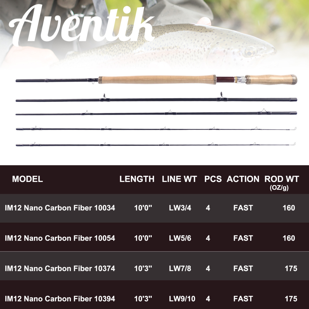 NEW Aventik All Times IM12 Nano Carbon Fiber Short Switch Fly Rods Fast Action With Extra Tip Section Spare Tip Fly Fishing Rod 13 orders