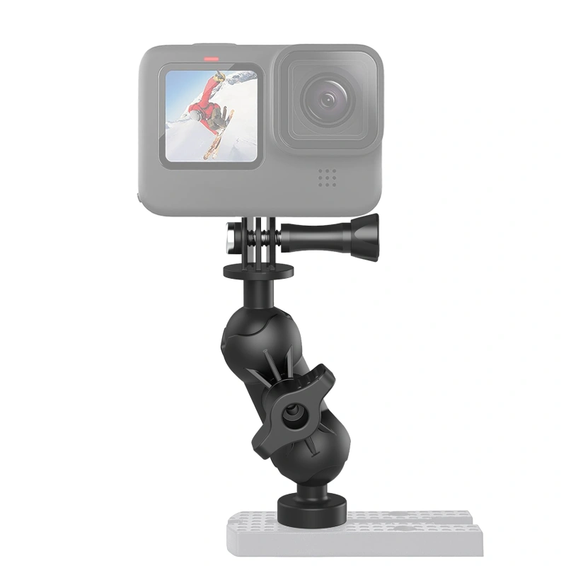 Universal Kayak Action Camera Mount 360 Degree Adjustable Kayak Rail Track Camera Holder Compatible with GoPro Three-prong Mounts
