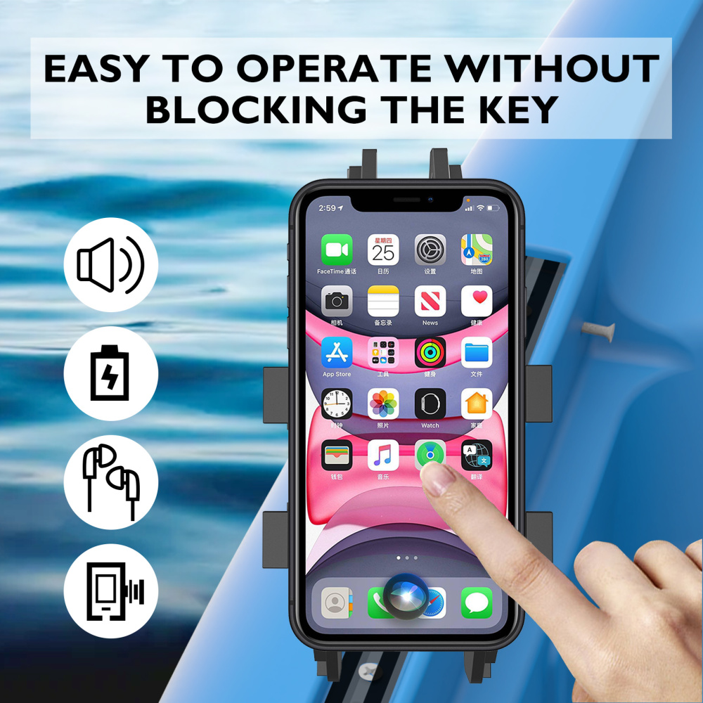 Kayak Phone Holder Mount with 8-Claw Anti-Slip Fixing, 360° Adjustable Kayak Phone Holder Compatible with 4.7-7 Inch Phones Kayak Rail Accessories