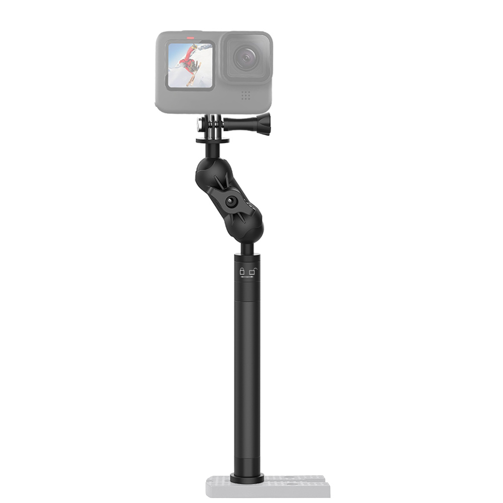 29" Adjustable Kayak Camera Mount with Infinitely Extendable Stand, Kayak Sports Camera Mounting Compatible with GoPro and 1/4" Threaded Cameras