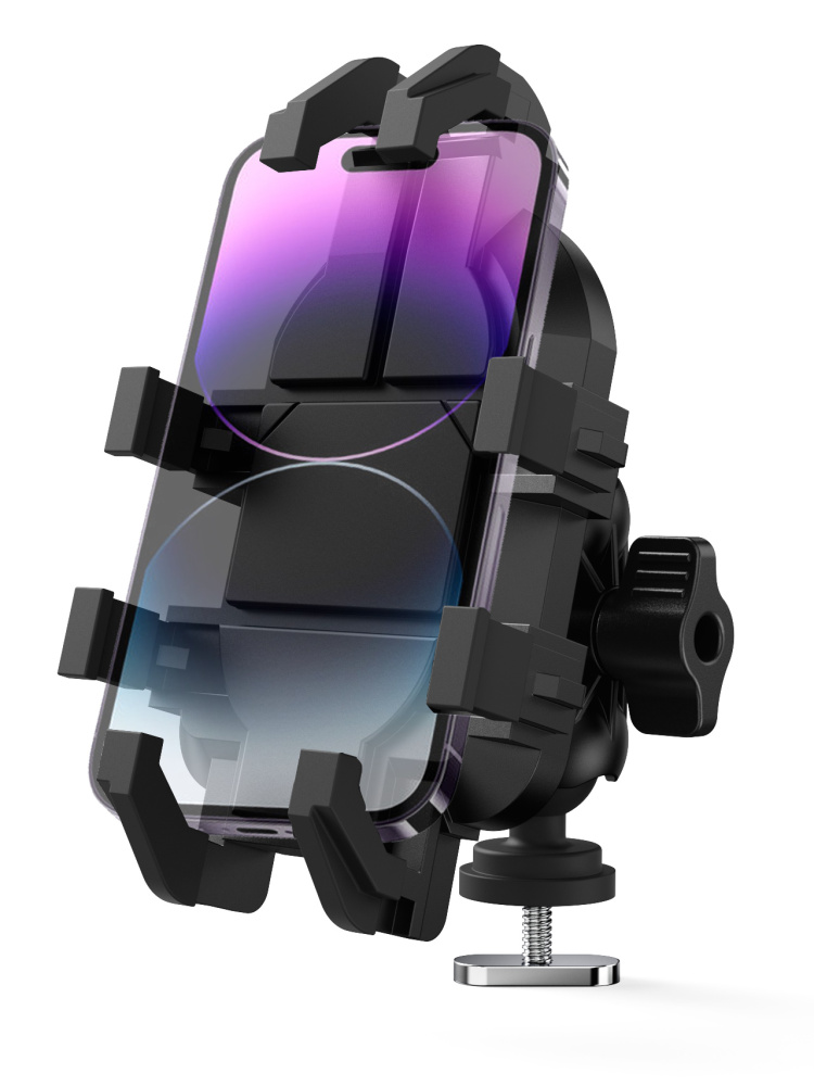 Kayak Phone Holder Mount with 8-Claw Anti-Slip Fixing, 360° Adjustable Kayak Phone Holder Compatible with 4.7-7 Inch Phones Kayak Rail Accessories