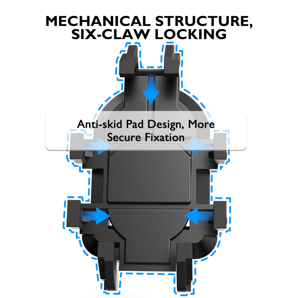 Kayak Phone Holder Mount with 8-Claw Anti-Slip Fixing, 360° Adjustable Kayak Phone Holder Compatible with 4.7-7 Inch Phones Kayak Rail Accessories