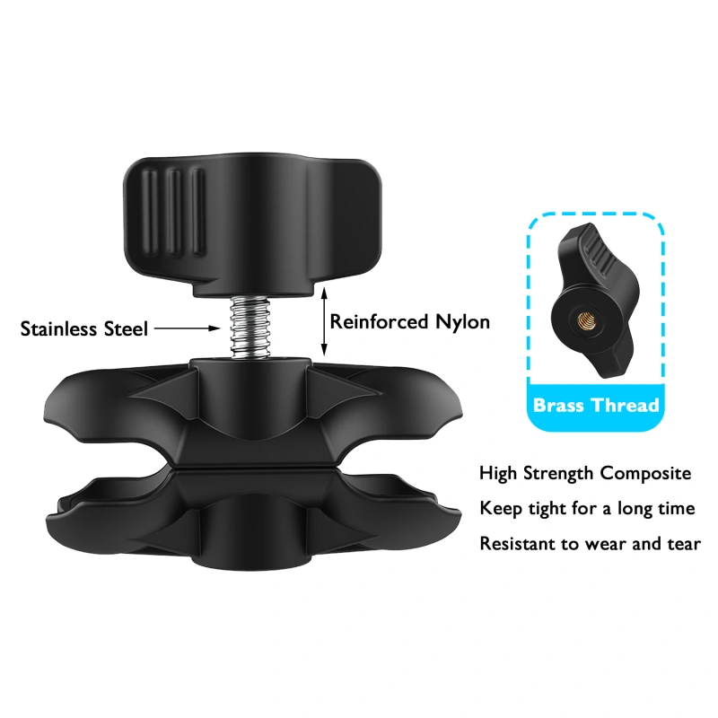 1'' Ball Adapter Double Socket Arm High Strength Composite Short Arm Compatible with RAM Mounts B Size 1'' Ball Components & Bike Motorcycle Phone Mount Holder