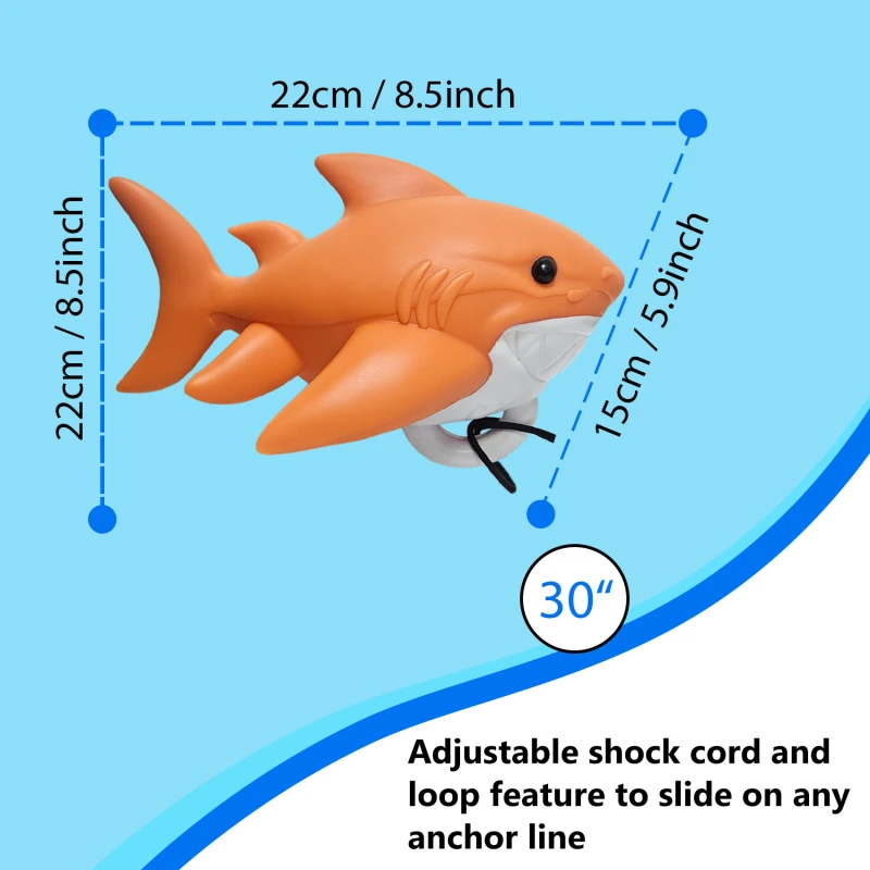 Shark-Shaped Floating Anchor Marker Buoy High-Visibility & Durable PVC Anchor Float for Kayaks, Boats & Jet Skis – Lightweight & Easy to Use Prevents Anchor Accidents in Shallow Water
