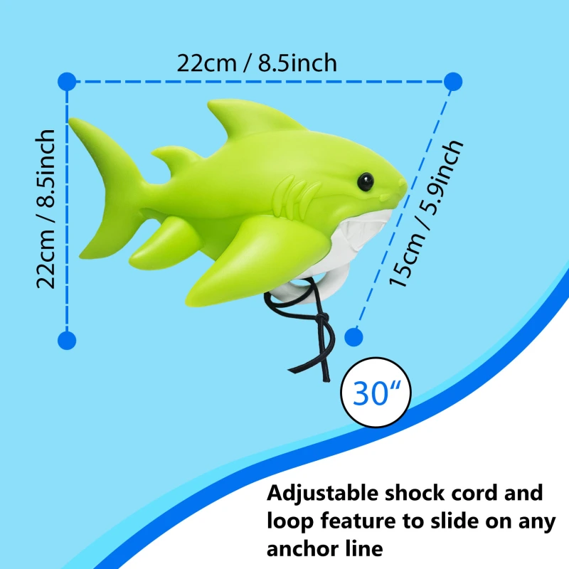 Shark-Shaped Floating Anchor Marker Buoy High-Visibility & Durable PVC Anchor Float for Kayaks, Boats & Jet Skis – Lightweight & Easy to Use Prevents Anchor Accidents in Shallow Water