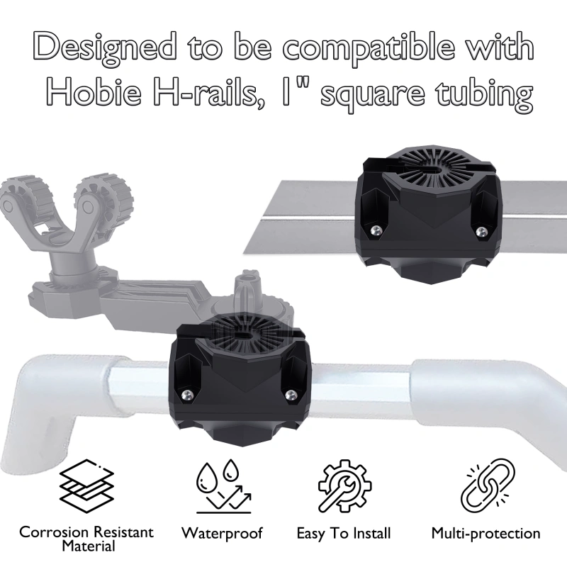 2 Pack Kayak Rail Adapter Fishing Accessories, Compatible with Hobie H and MightyMount Duo Rails