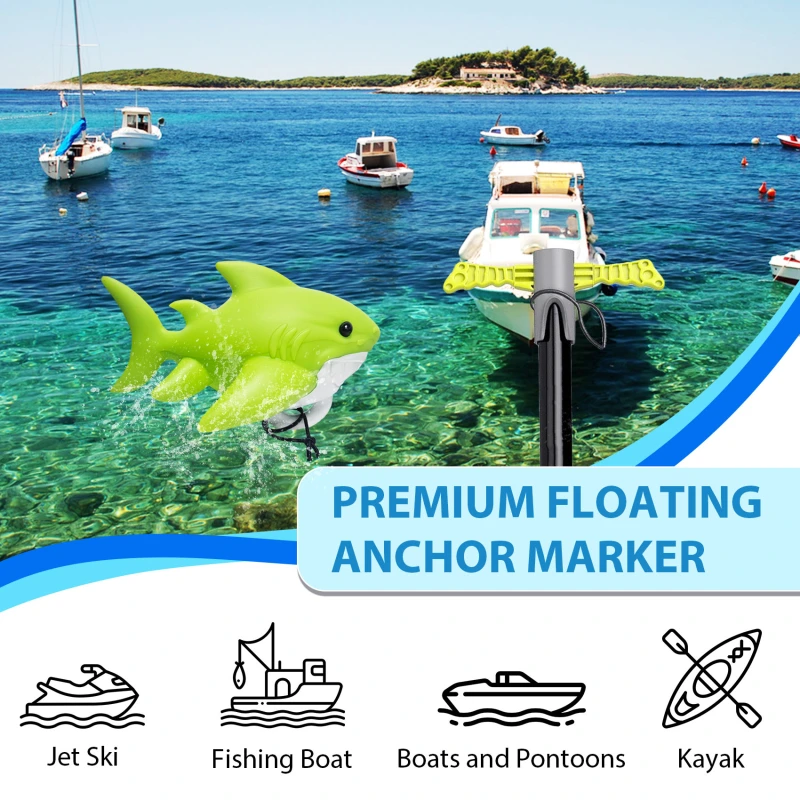 Shark-Shaped Floating Anchor Marker Buoy High-Visibility & Durable PVC Anchor Float for Kayaks, Boats & Jet Skis – Lightweight & Easy to Use Prevents Anchor Accidents in Shallow Water