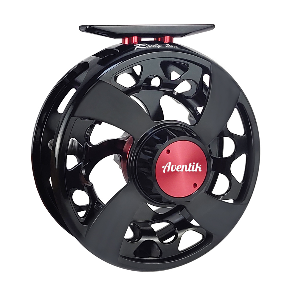 CNC-NVIS-UX, Ruby Wave Series Fly Reel, Multi Nano carbon discs saltwater proof large arbor fly fishing reel