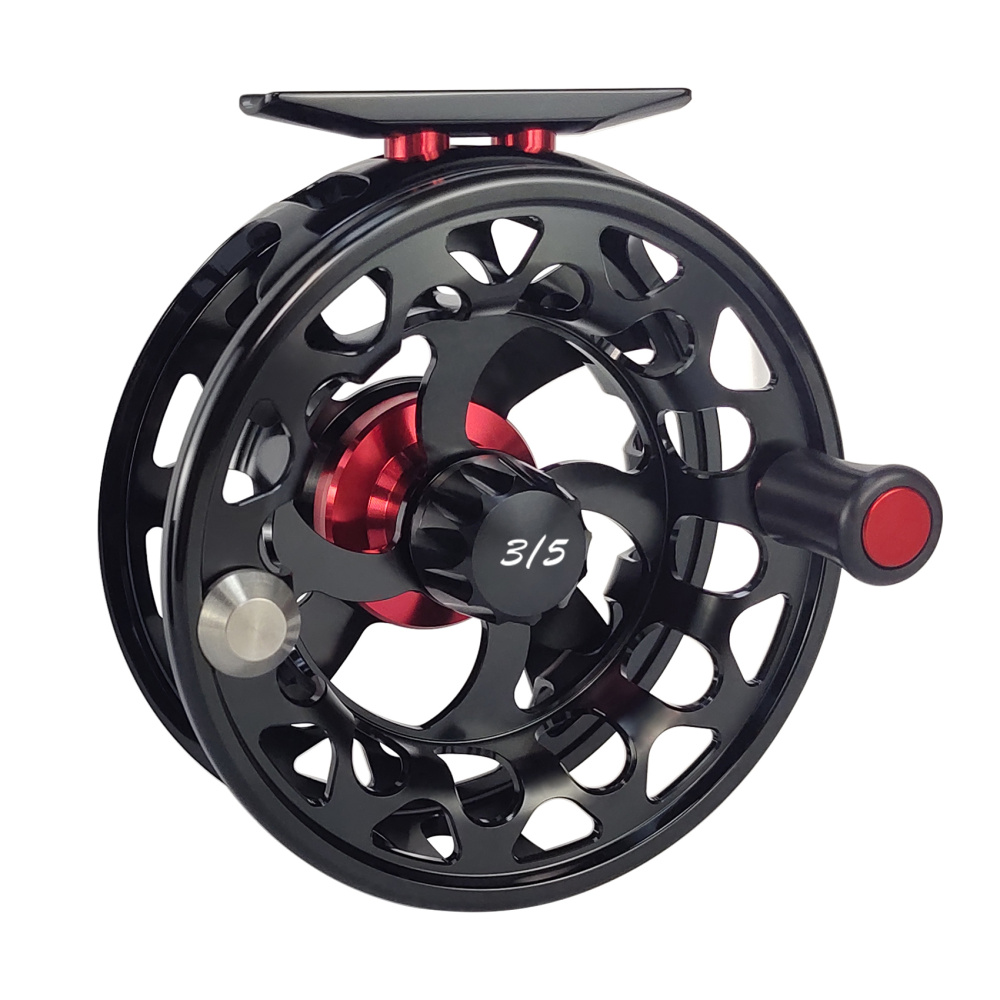 CNC-NVIS-UX, Ruby Wave Series Fly Reel, Multi Nano carbon discs saltwater proof large arbor fly fishing reel
