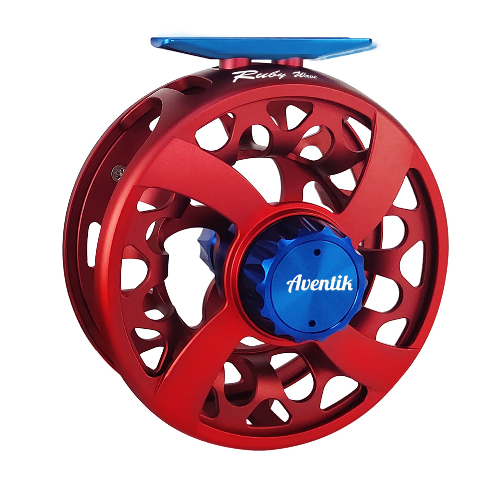 CNC-NVIS-UX, Ruby Wave Series Fly Reel, Multi Nano carbon discs saltwater proof large arbor fly fishing reel