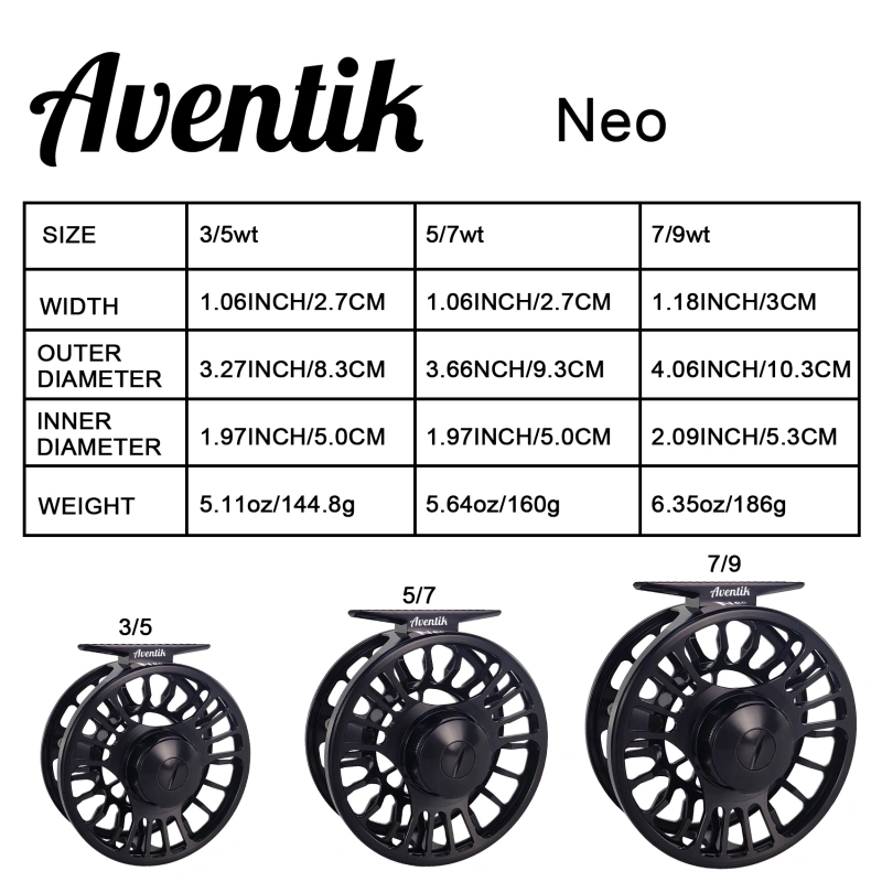 Aventik CNC-IV-NB, Neo Series Fly Fishing Reel, Trout Nymph Salmon Switch Fishing Reel