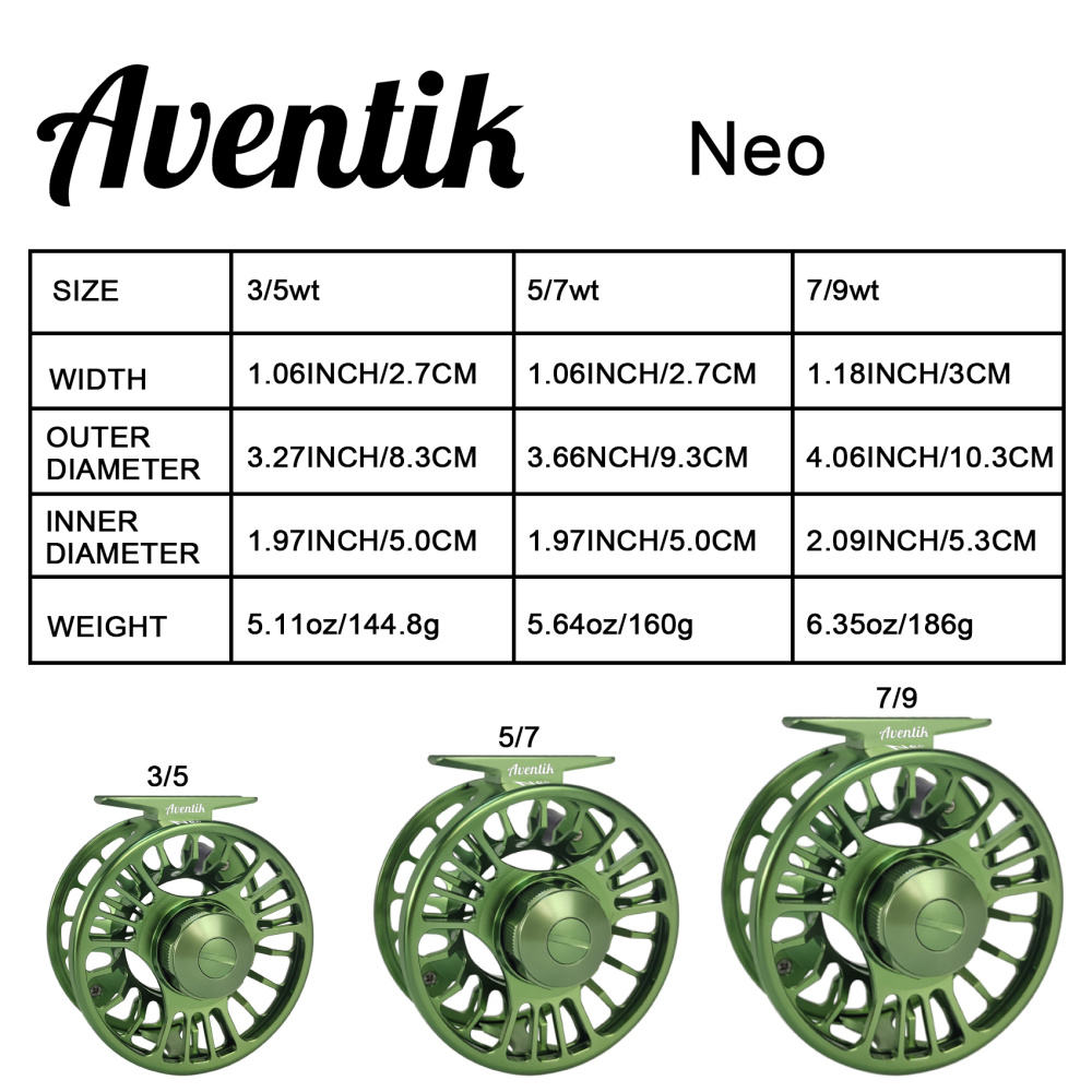 Aventik CNC-IV-NB, Neo Series Fly Fishing Reel, Trout Nymph Salmon Switch Fishing Reel