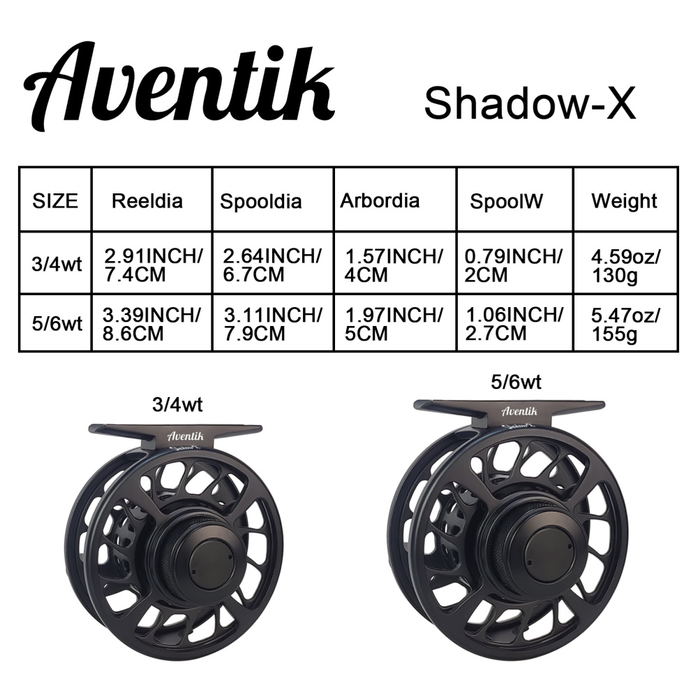Aventik CNC-IIIMD-X, Shadow-X Fly Reel, New Sale Carbon Disc Drag with Fine Control of Double Click Stop Freshwater Reel