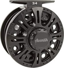 Aventik HVCE Graphite Fly Reel Center Drag System Classic III Graphite Large Arbor Sizes 3/4, 5/6, 7/8 Fly Fishing Reels