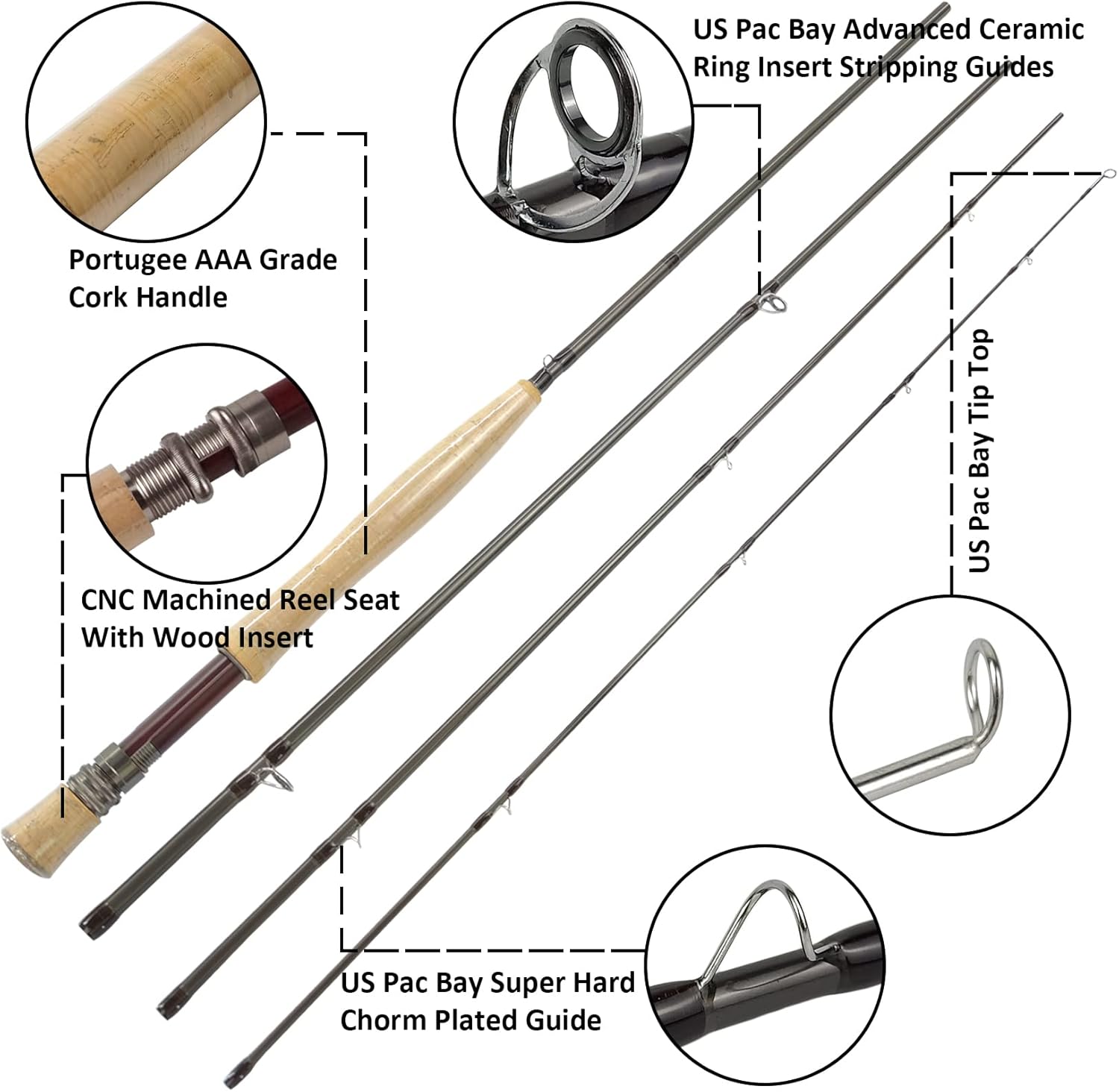 Coatac Cresent Fly Rod 6‘2\" #3/4 グラスロッド Coatac Cresent Fly Rod 6'2 #3/4 グラスロッド