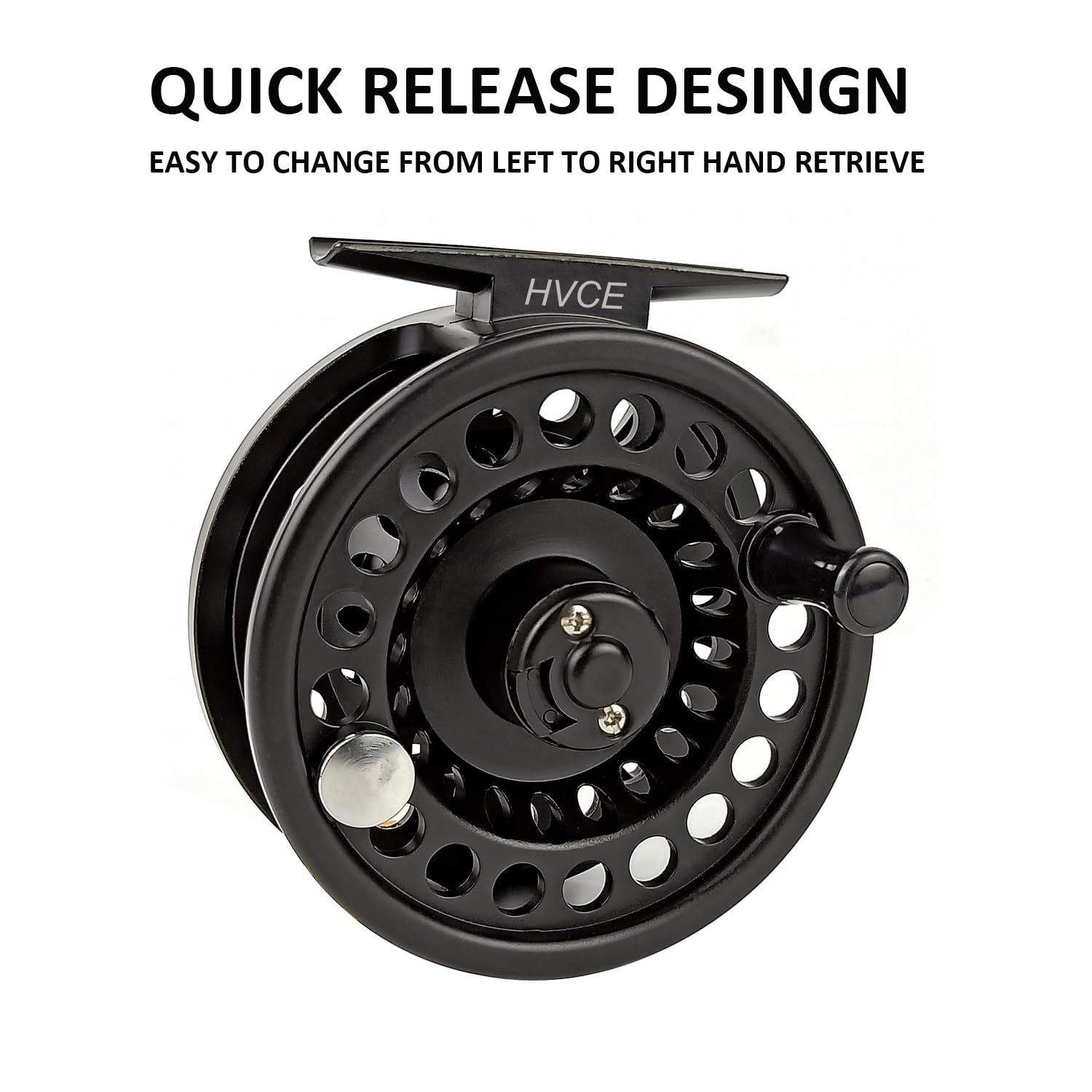 Aventik HVCE Graphite Fly Reel Center Drag System Classic III Graphite Large Arbor Sizes 3/4, 5/6, 7/8 Fly Fishing Reels