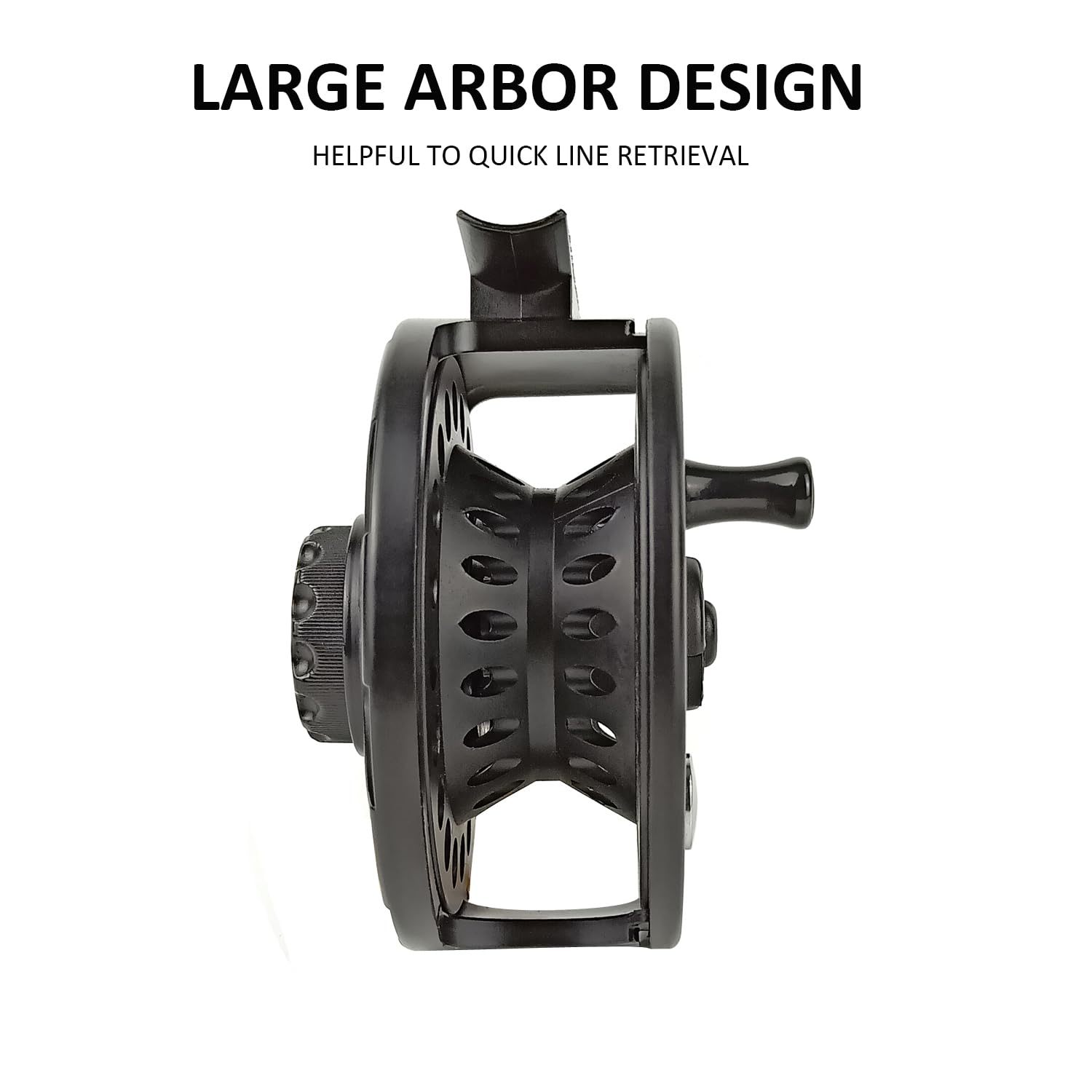 Aventik HVCE Graphite Fly Reel Center Drag System Classic III Graphite Large Arbor Sizes 3/4, 5/6, 7/8 Fly Fishing Reels