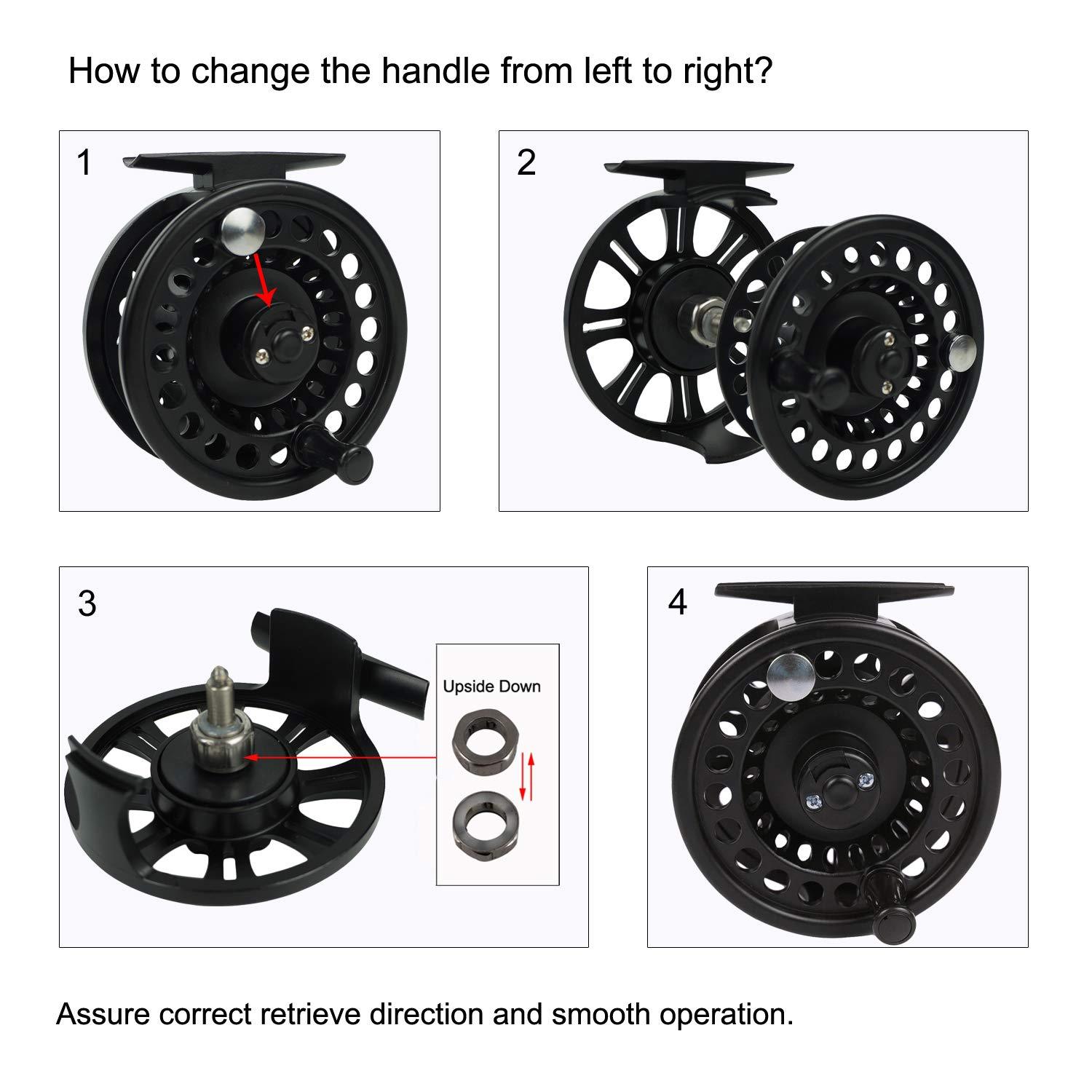 Aventik HVCE Graphite Fly Reel Center Drag System Classic III Graphite Large Arbor Sizes 3/4, 5/6, 7/8 Fly Fishing Reels