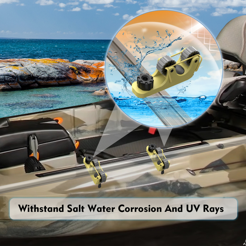 Aventik 2 PCS Kayak Paddle Holder Kayak Track Mount Accessories for Holding Standard Paddle, Kayak Oar Holder Kayak Rail Accessories for Fishing Kayak