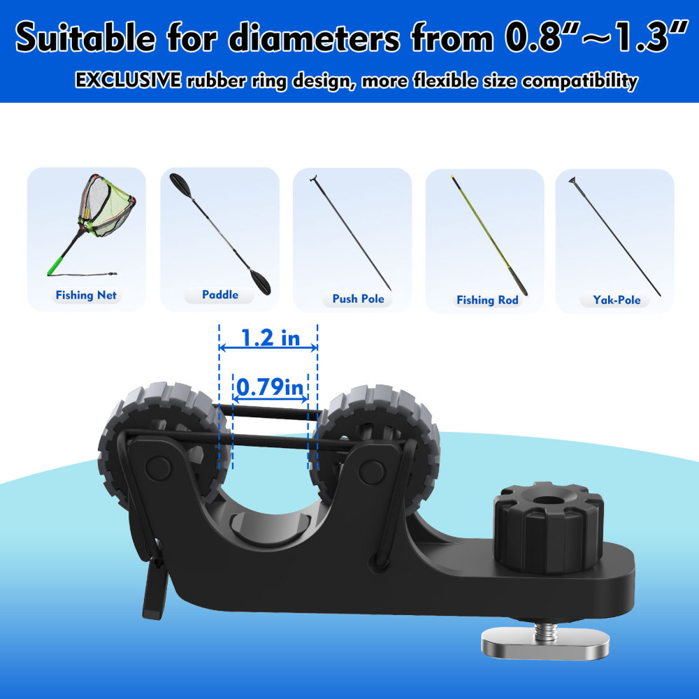 Aventik 2 PCS Kayak Paddle Holder Kayak Track Mount Accessories for Holding Standard Paddle, Kayak Oar Holder Kayak Rail Accessories for Fishing Kayak