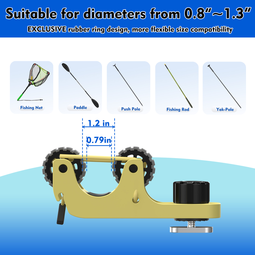 Aventik 2 PCS Kayak Paddle Holder Kayak Track Mount Accessories for Holding Standard Paddle, Kayak Oar Holder Kayak Rail Accessories for Fishing Kayak