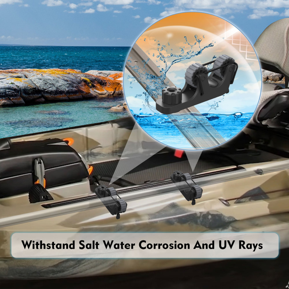 Aventik 2 PCS Kayak Paddle Holder Kayak Track Mount Accessories for Holding Standard Paddle, Kayak Oar Holder Kayak Rail Accessories for Fishing Kayak