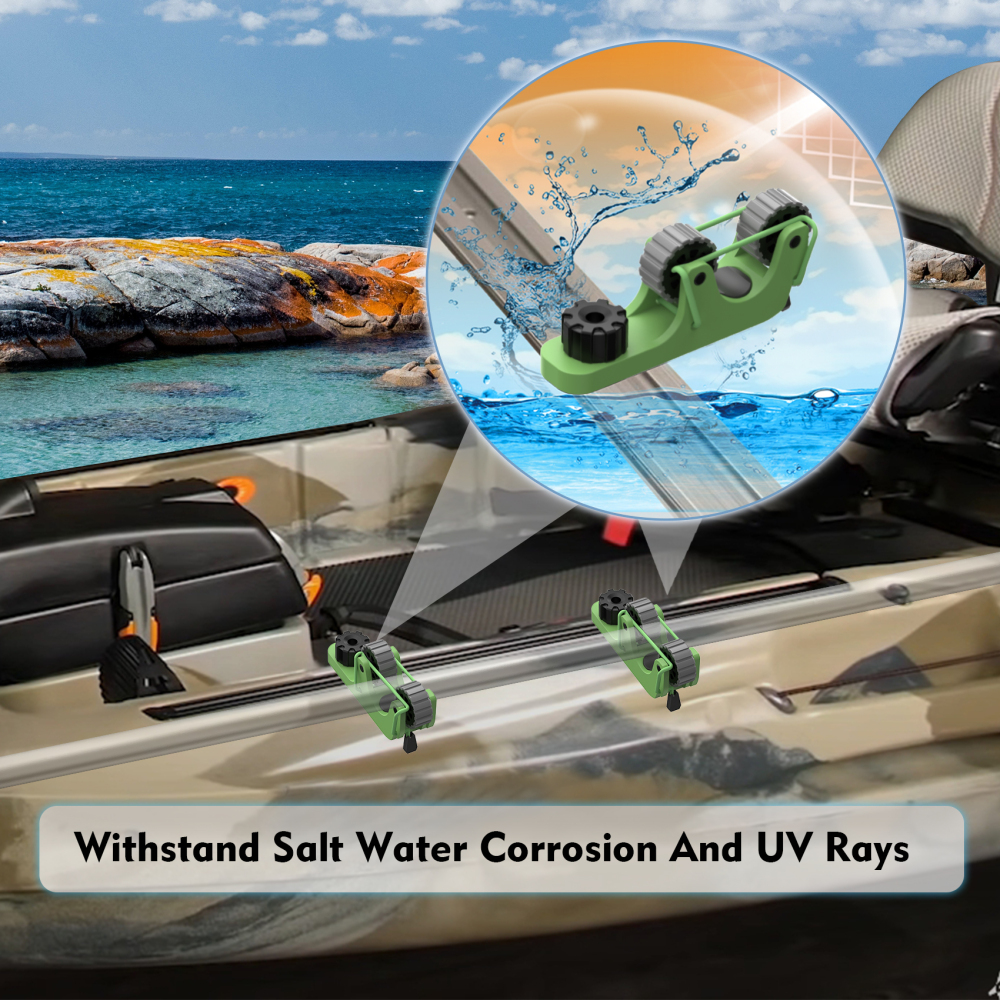 Aventik 2 PCS Kayak Paddle Holder Kayak Track Mount Accessories for Holding Standard Paddle, Kayak Oar Holder Kayak Rail Accessories for Fishing Kayak