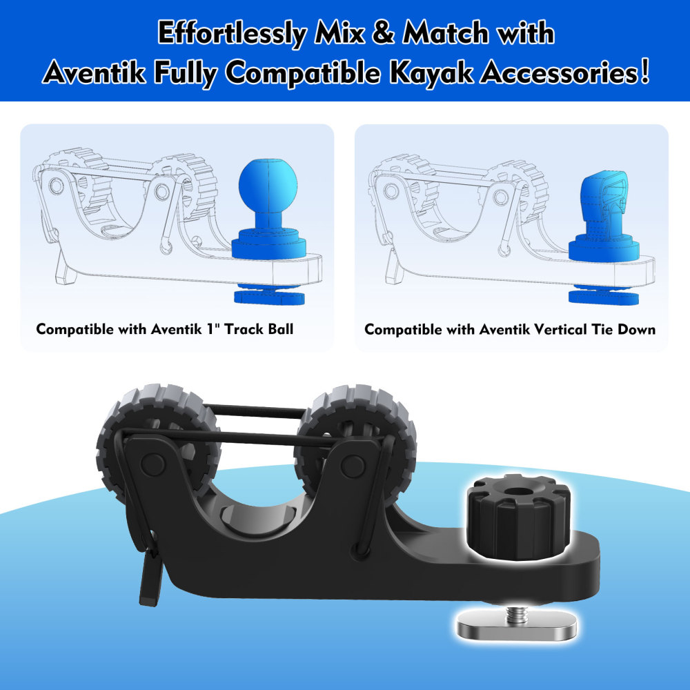 Aventik 2 PCS Kayak Paddle Holder Kayak Track Mount Accessories for Holding Standard Paddle, Kayak Oar Holder Kayak Rail Accessories for Fishing Kayak