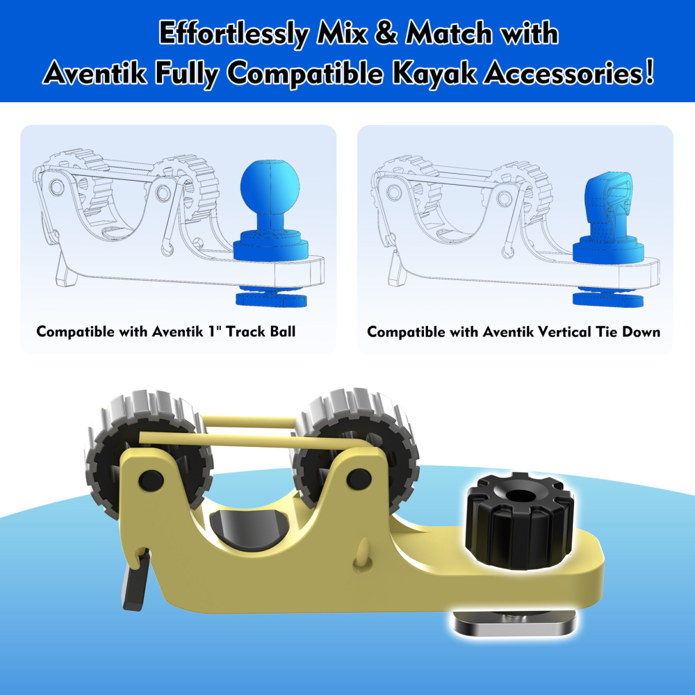 Aventik 2 PCS Kayak Paddle Holder Kayak Track Mount Accessories for Holding Standard Paddle, Kayak Oar Holder Kayak Rail Accessories for Fishing Kayak