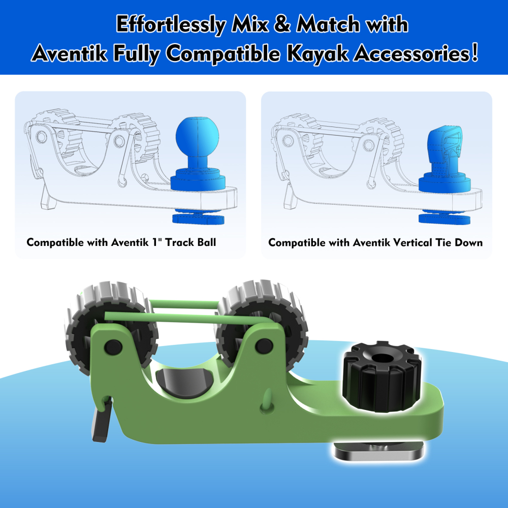 Aventik 2 PCS Kayak Paddle Holder Kayak Track Mount Accessories for Holding Standard Paddle, Kayak Oar Holder Kayak Rail Accessories for Fishing Kayak