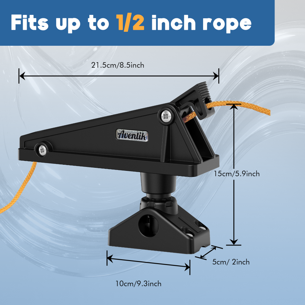 Kayak Anchor Lock System with Side Deck Mount - Durable, Easy-to-Use Anchor Lock for Small Boats and Kayaks, Single-Handed Operation, Versatile Installation
