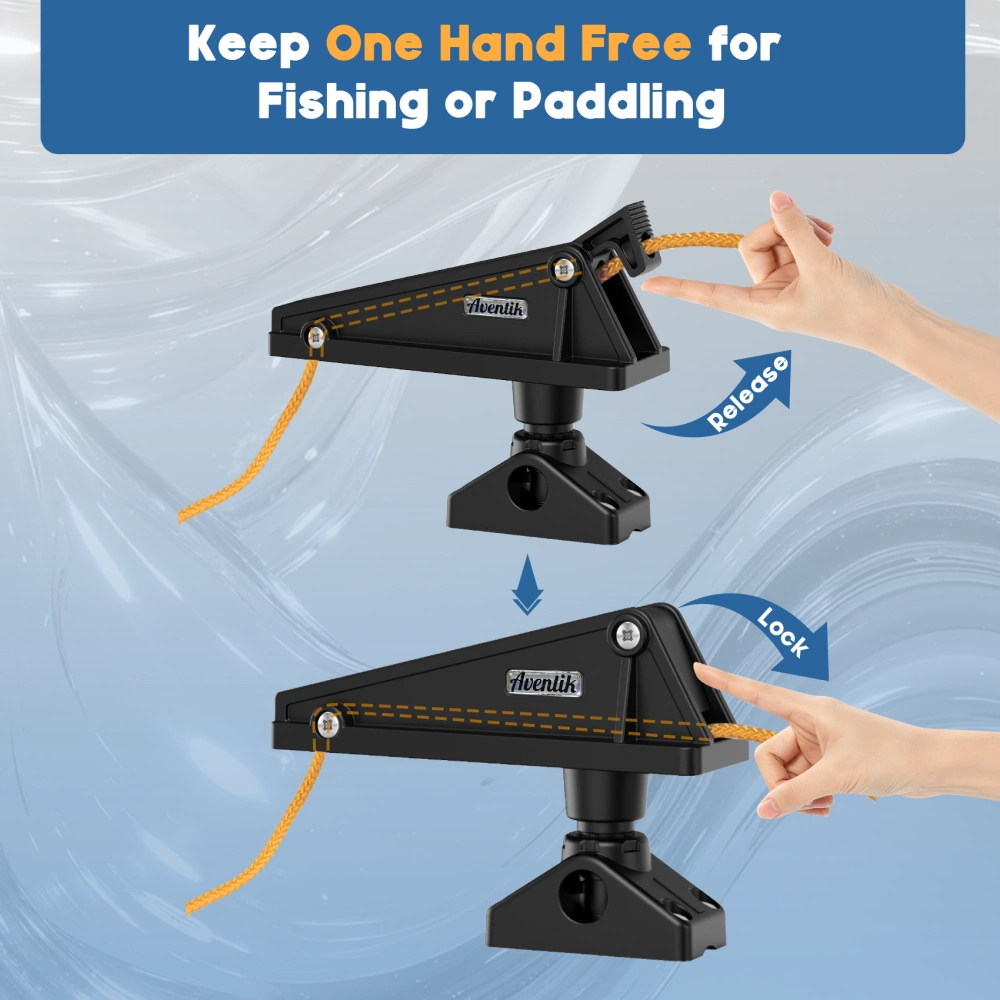 Kayak Anchor Lock System with Side Deck Mount - Durable, Easy-to