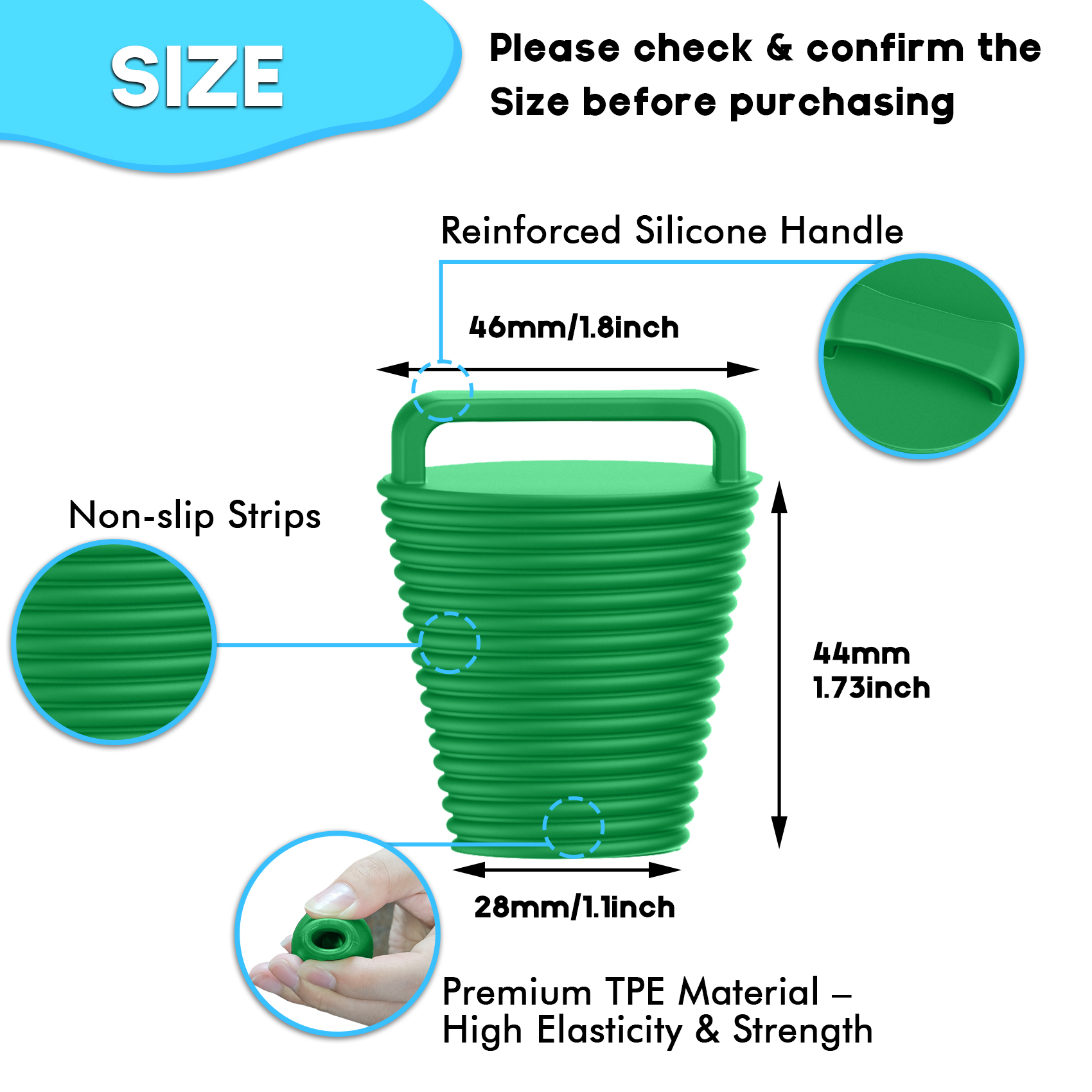 8 Pcs Kayak Scupper Plugs Kit with Silicone Handles 2 Sizes Scupper Plugs Drain Holes Stopper Non-Slip Easy Installation Waterproof & Leak-Proof Scupper Plugs for Kayaks Canoes Fishing Boats