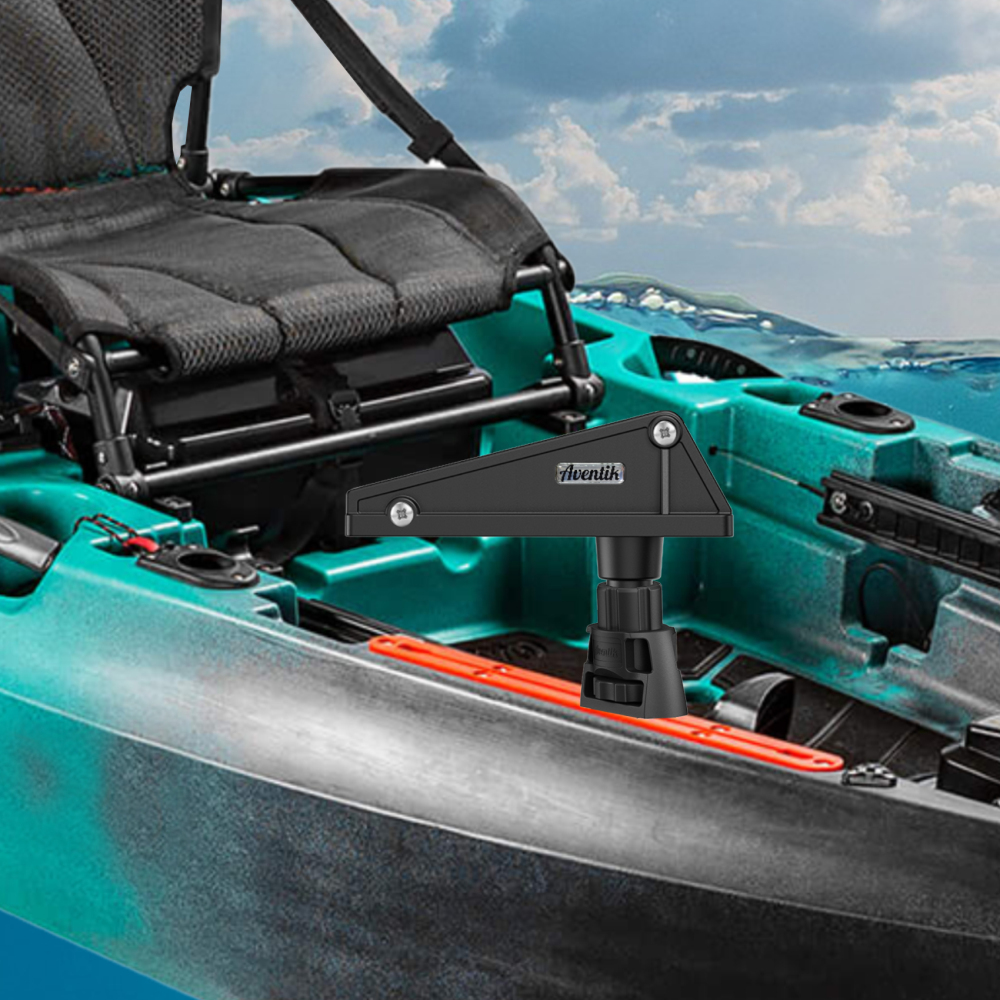 Heavy-Duty Kayak Track Adapter for Rod Holders & Accessories – Anti-Rotation Locking Base, Fits Standard Kayak Rails – Easy No-Drill Installation for Fish Finder, GoPro, Cup Holder