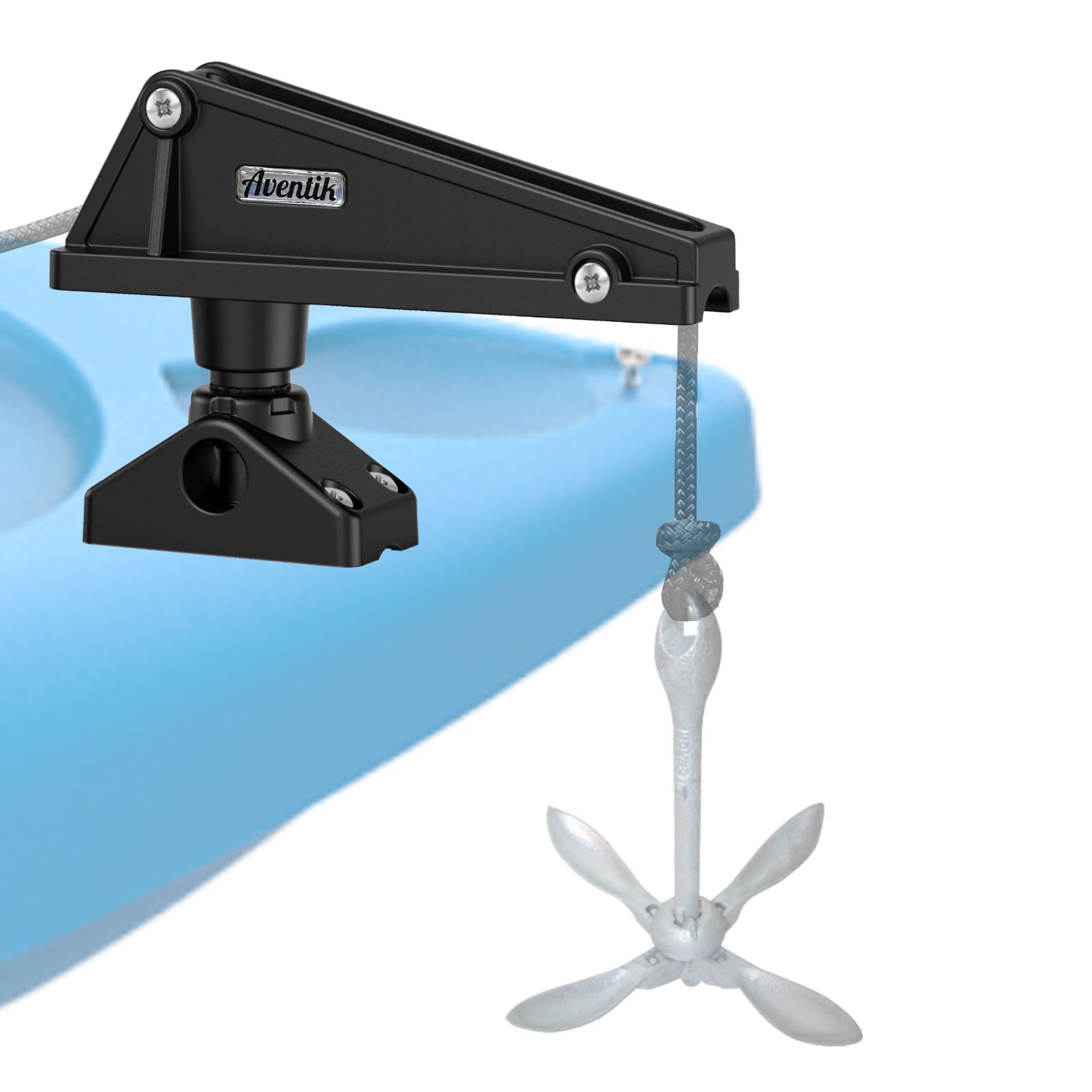 Kayak Anchor Lock System with Side Deck Mount - Durable, Easy-to-Use Anchor Lock for Small Boats and Kayaks, Single-Handed Operation, Versatile Installation