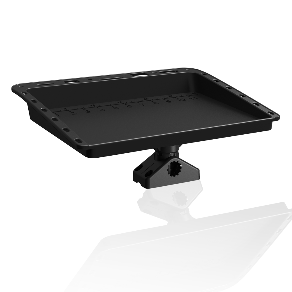 Adjustable Boat Bait Cutting Board – 360° Rotating Nylon Cutting Board Bait Table with Measuring Lines, Tool Slots, Drain Holes & T-Track Compatibility