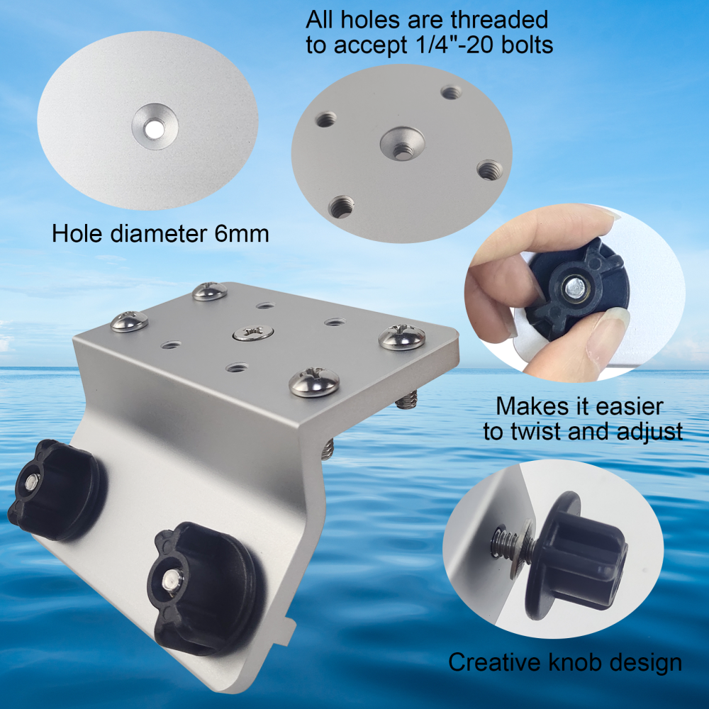 45° Aluminum Slider Base for Lund Sport Track System, Pre-Drilled Mount with Stainless Steel Hardware, Compatible with G3, Ranger, Crestliner, Lowe, War Eagle