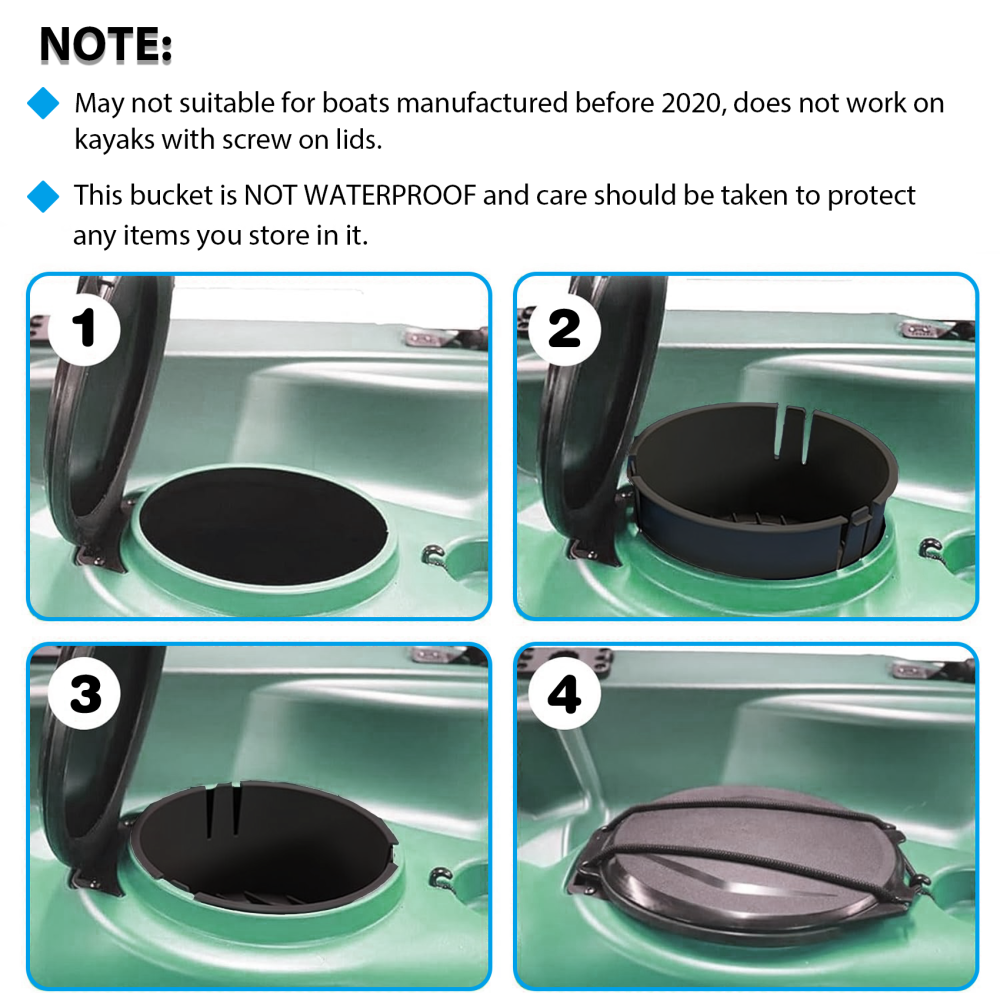 2 Pack Kayak Hatch Bucket Container, Kayak Storage Accessories, Kayak Fishing Storage Bin, Fit Hatch Opening 6 7/8" Boats