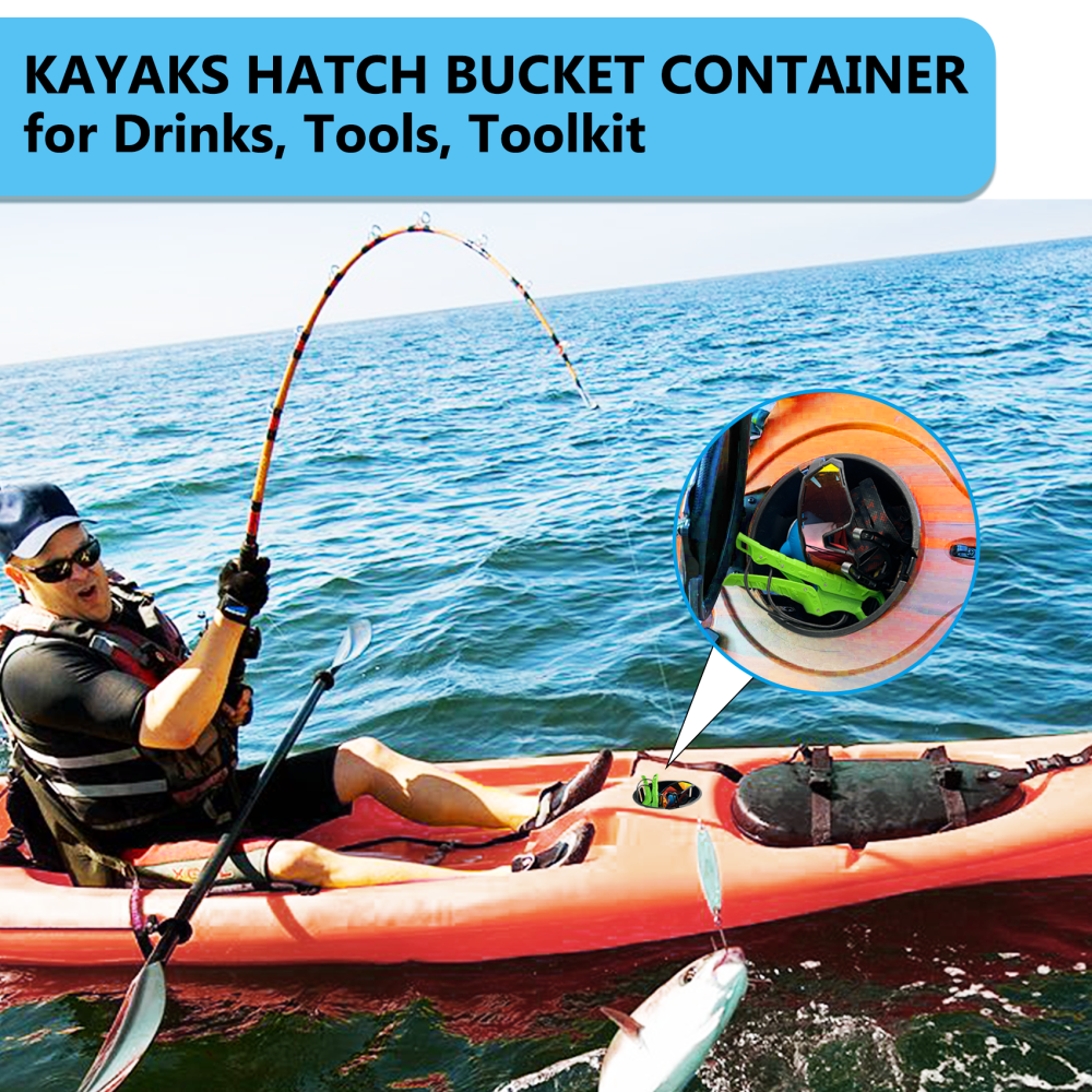 2 Pack Kayak Hatch Bucket Container, Kayak Storage Accessories, Kayak Fishing Storage Bin, Fit Hatch Opening 6 7/8" Boats