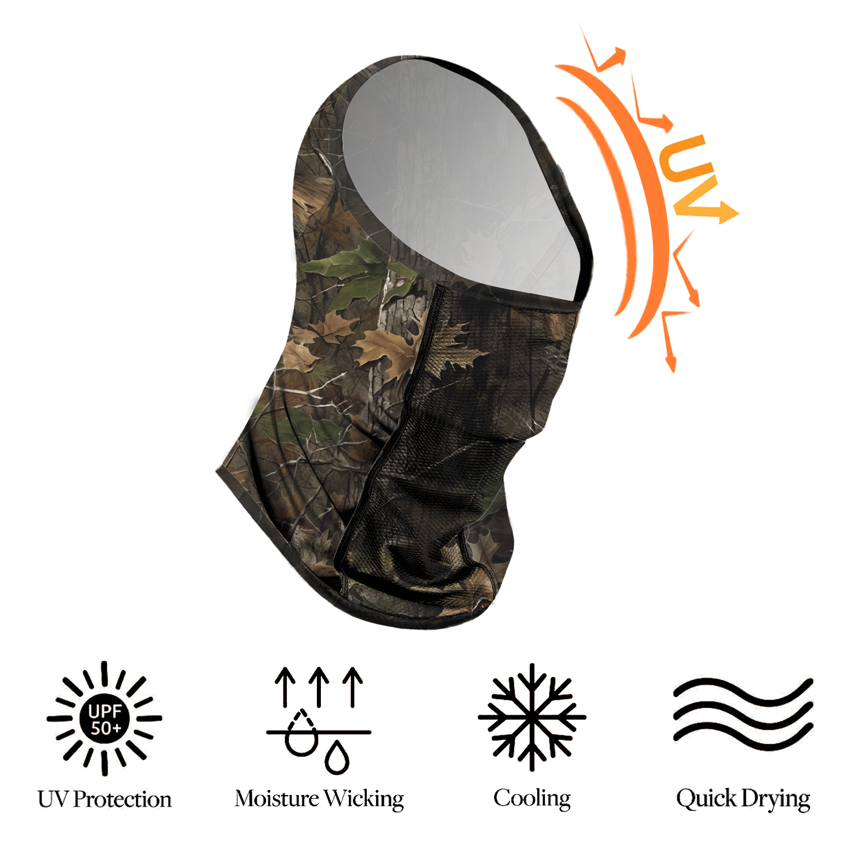 Riverruns Super Breathable Neck Gaiter,Multi-use Headscarf for Fishing Hunting Kayaking Hiking Cycling