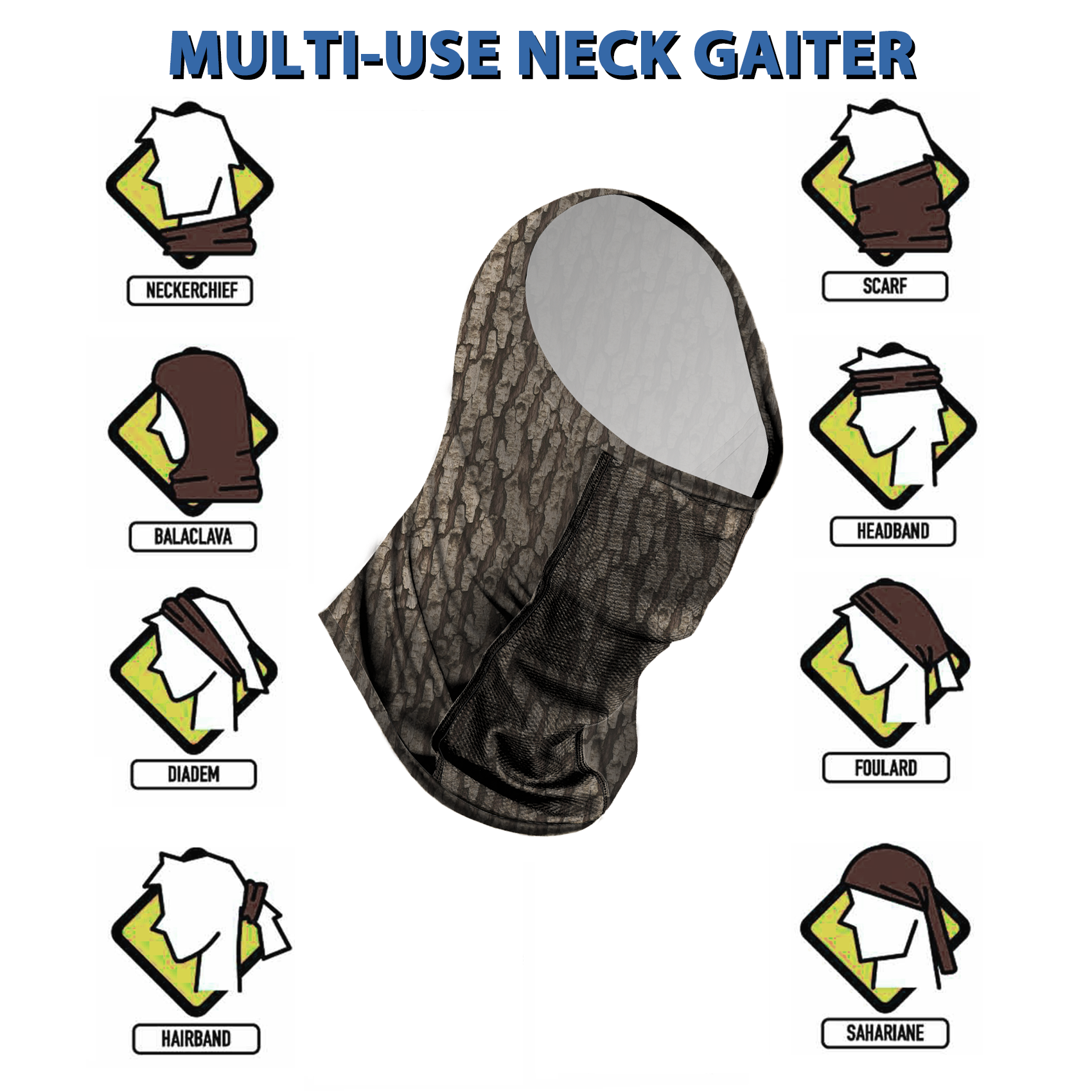 Riverruns Super Breathable Neck Gaiter Multi-use Headscarf for Fishing Hunting Kayaking Hiking Cycling